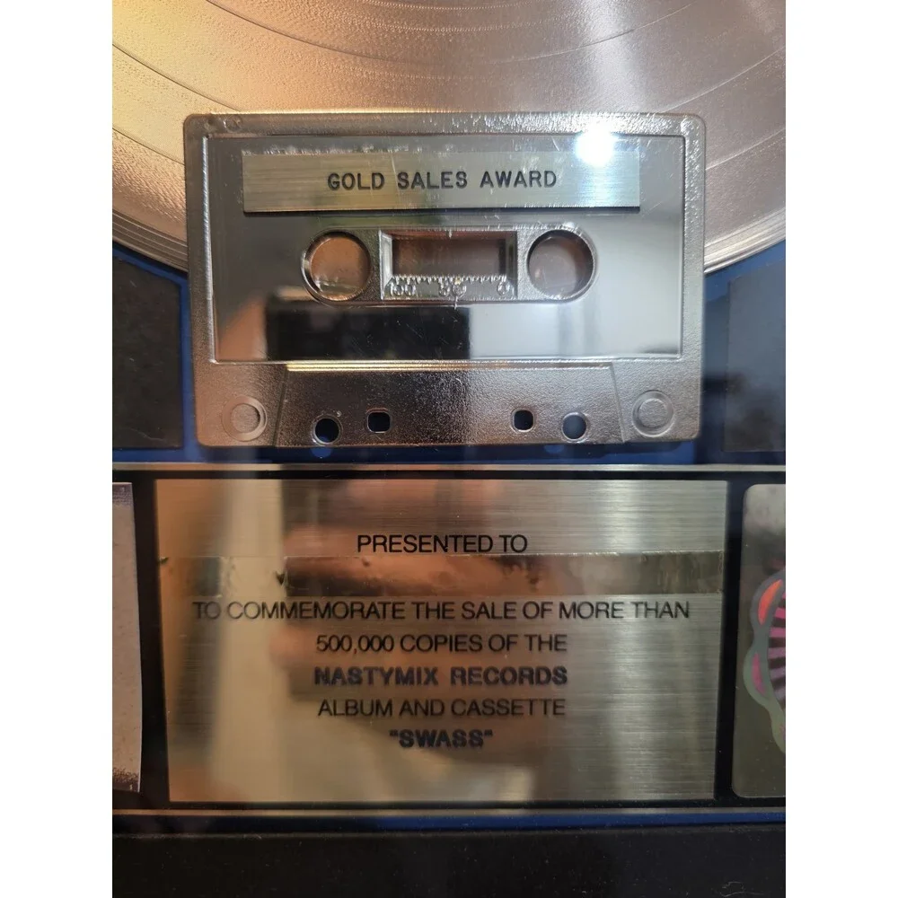 Vintage Sir Mix A Lot Swass Certified RIAA Gold Sales Award Plate Blank Presenta